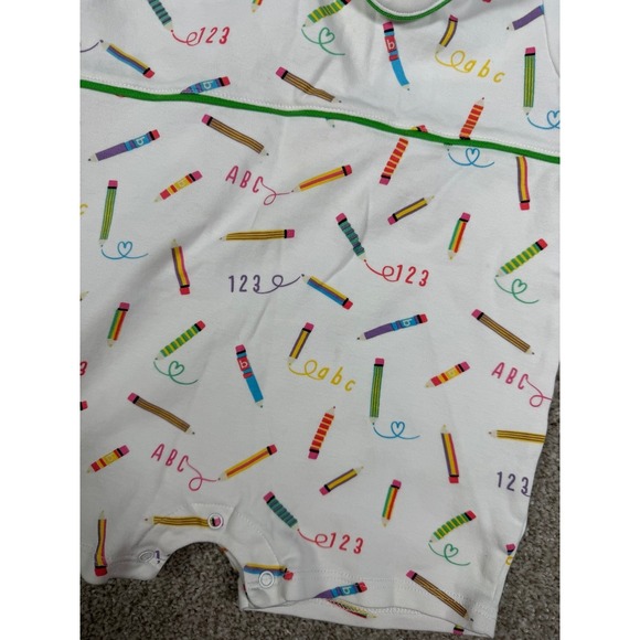 Bella Bliss Boutique Crayon Color School Cotton Romper 24 Month Peter Pan Neck - Picture 5 of 5